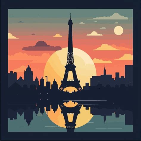 Premium Vector | Paris silhouette logo icon flat design