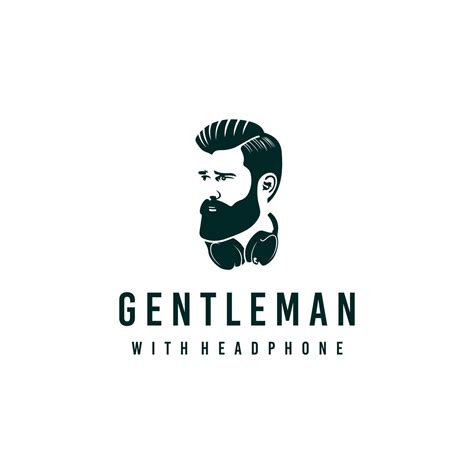 Gentleman logo design. Awesome our combination man and headphone logo ...