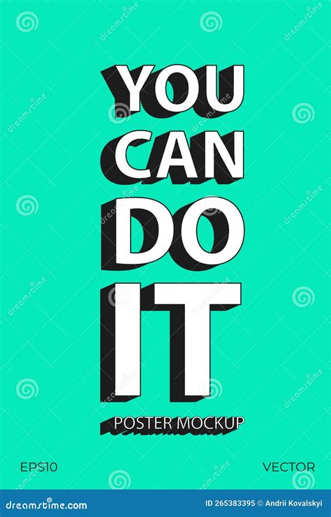 Motivation Poster. You Can Do it Poster for Typographic. A4 Flyer on ...