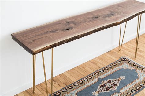 Live Edge Console Table with Hairpin Legs — Stockton Heritage