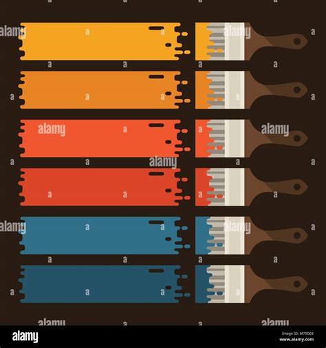 Set of paint brushes with colored strips Stock Vector Image & Art - Alamy
