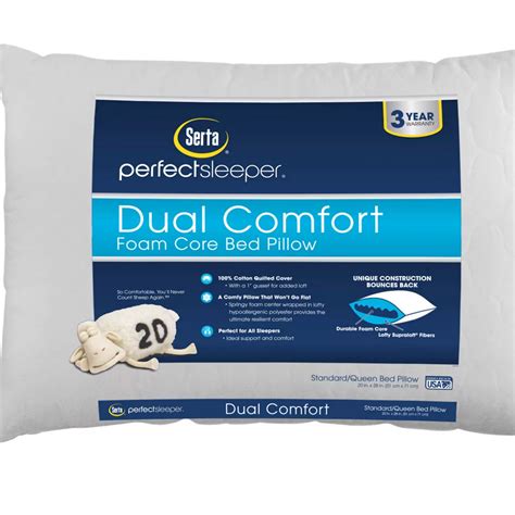 Serta Perfect Sleeper Dual Comfort Foam Core Bed Pillow | Bed Pillows ...