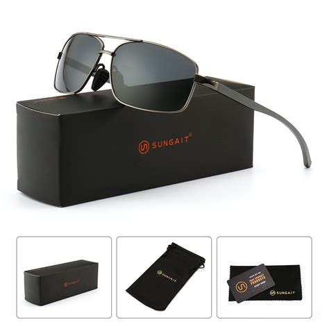 SUNGAIT Ultra Lightweight Rectangular Polarized Sunglasses UV400 Protection - BSA Soar