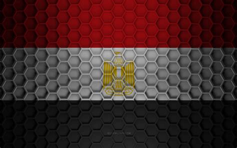 Download wallpapers Egypt flag, 3d hexagons texture, Egypt, 3d texture, Egypt 3d flag, metal ...