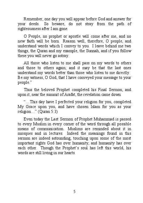 Prophet Muhammad’s Last Sermon pdf