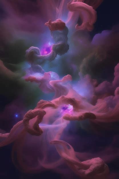 Premium AI Image | A digital painting of a galaxy with a purple and pink nebula in the background.