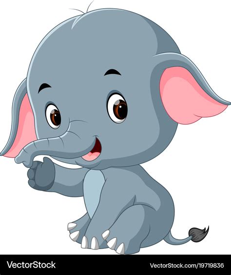 Cute baby elephant Royalty Free Vector Image - VectorStock