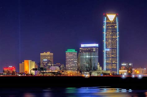 Download Iconic Oklahoma City Night View Wallpaper | Wallpapers.com