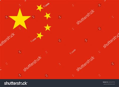 China Flag Official Colors Proportion Correctly Stock Vector (Royalty ...