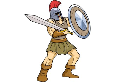 Gladiator Cartoon Brave Warrior, Gladiator, Cartoon, Warrior PNG ...