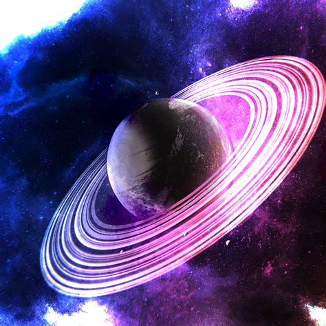 Saturn Wallpaper 4K, Rings of , Surreal, Pink rings