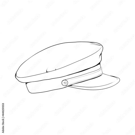 sailor hat outline drawing vector, sailor hat in a sketch style, sailor ...