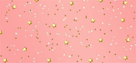 Brillo De Estrellas Doradas Sobre Fondo Rosa Pastel, Pastel, Cumpleaños ...