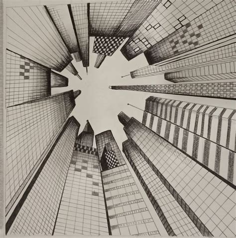 Three point perspective | Three point perspective, Perspective sketch, Point perspective