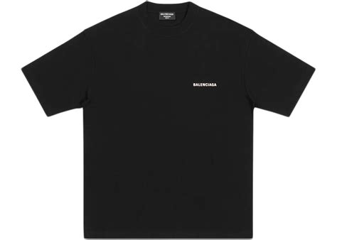 Balenciaga Logo Medium Fit T-shirt Black Men's - US