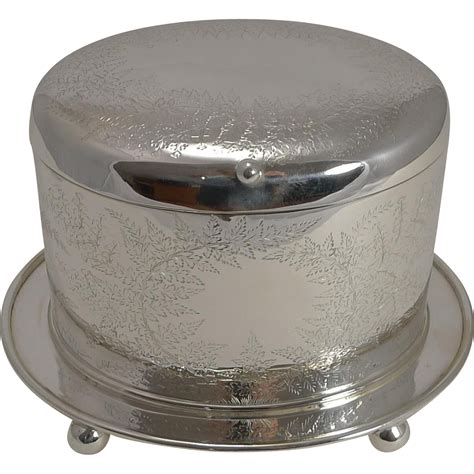 Fine Victorian Fern Engraved Biscuit Box by Mappin and Webb c.1890 | Biscuit jar, Victorian