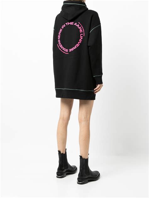 Shop AAPE BY *A BATHING APE® logo print hooded dress with Express ...