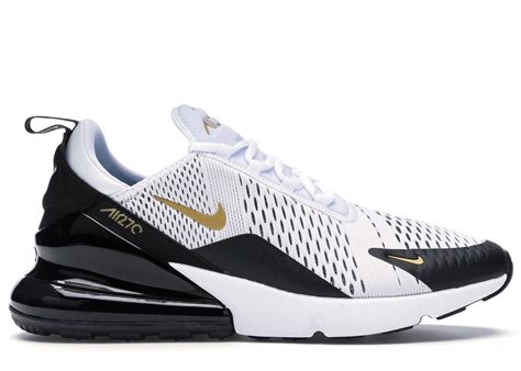 Nike Air Max 270 White Metallic Gold Black | Nike air max, Nike air, Chaussures air max