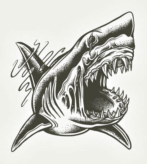 42+ Ideas for tattoo old school shark ink | Tattoo illustration, Shark tattoos, Shark art