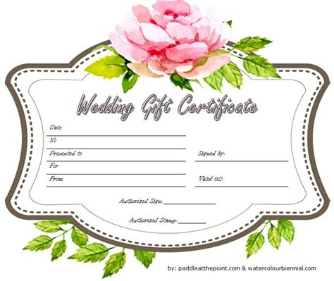 Wedding Gift Certificate Template free download 1 | Gift certificate template word, Photography ...