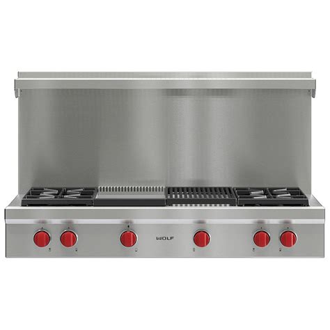 Wolf 48 in. Natural Gas Cooktop with 4 Sealed Burners, Grill & Griddle ...