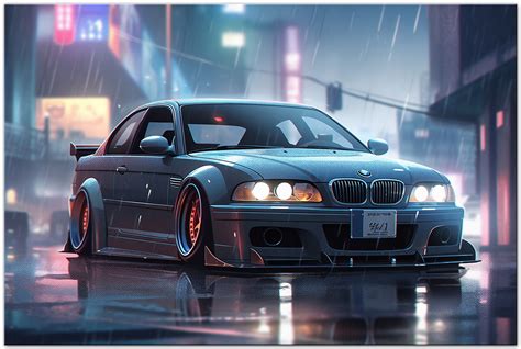 Obraz na płótnie BMW M3 3 E46 Anime Art Tuning • Cena, Opinie • Obrazki ...