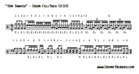 Free Drum Lesson "Tom Sawyer" Drum Solo (Rush & Neil Peart ...