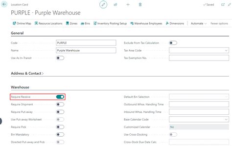 In Microsoft Dynamics 365 Business Central (Inventory and Warehouse Management), how do I ...