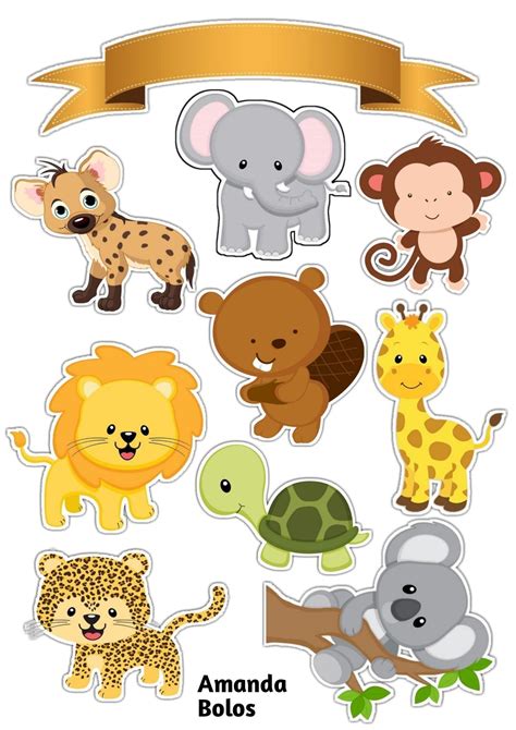 Printable Jungle Safari Cake Toppers - Printable Word Searches