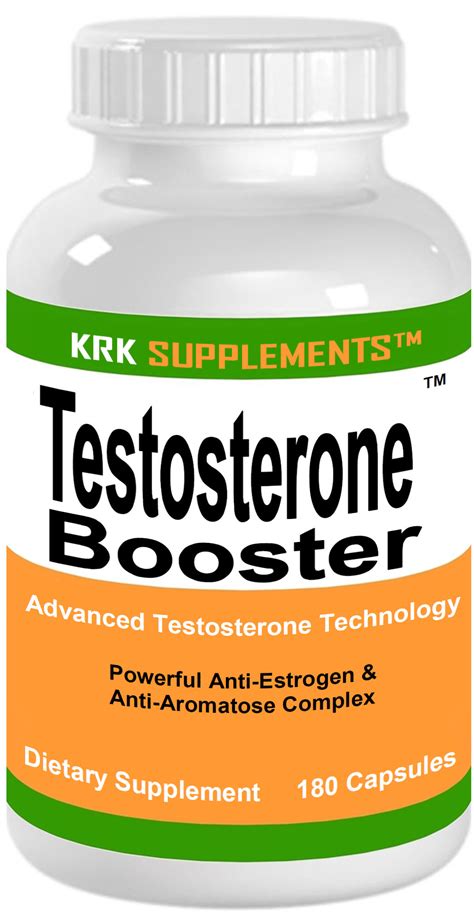 1 Bottle Testosterone Booster 180 Capsules Chrysin Tribulus KRK SUPPLEMENTS