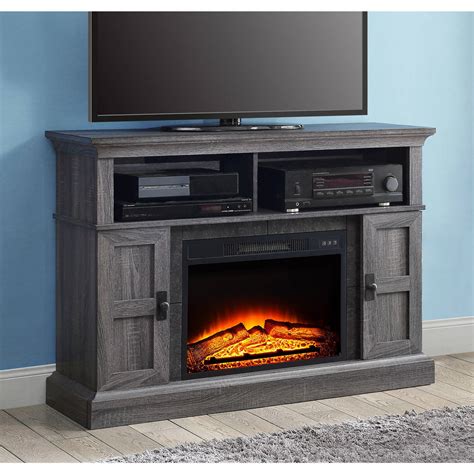 TV Stand With Fireplace For 55 Inch Large Farmhouse Entertainment Center Rustic | eBay