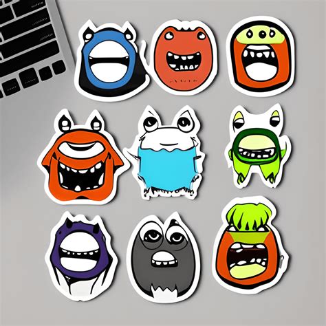 Cute Kawaii Chibi Monster Sticker Set · Creative Fabrica