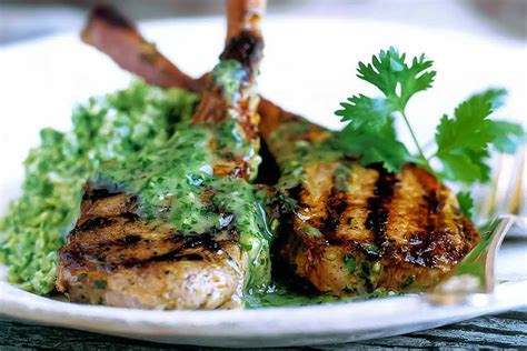 Lamb Chops With Cilantro and Mint Sauce Recipe | Leite's Culinaria