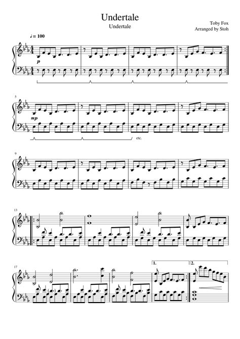 Undertale: Undertale (Piano) sheet music for Piano download free in PDF or MIDI