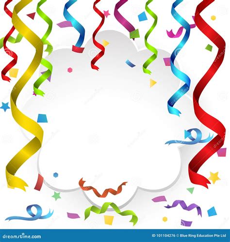 Border Template with Colorful Ribbons Stock Vector - Illustration of design, clip: 101104276