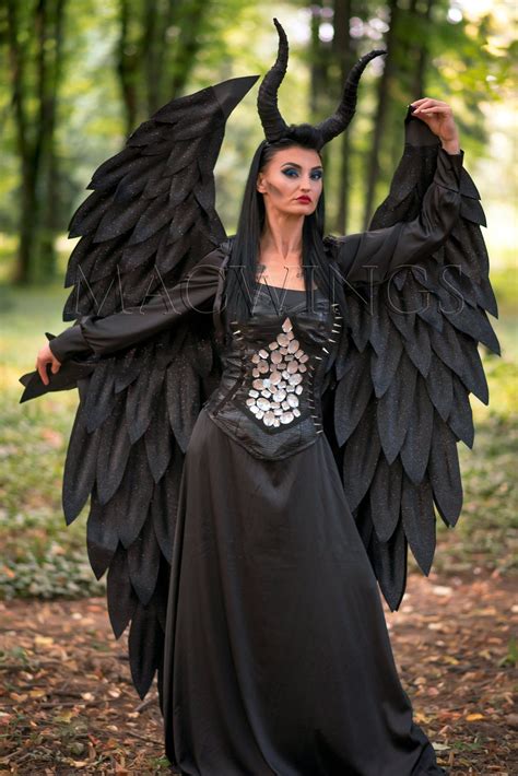 Witch Cosplay Costume, Black Wings, Devil Wings, Black Angel, Dark ...