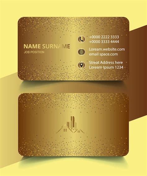 Premium Vector | Glitter business card template design golden luxury ...
