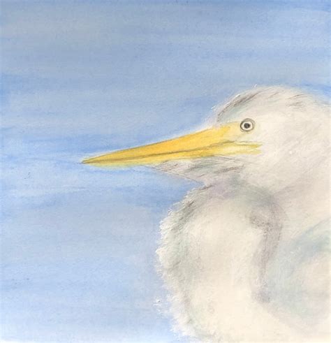 Great White Heron Watercolor Fine Art Painting Bird Lover | Etsy