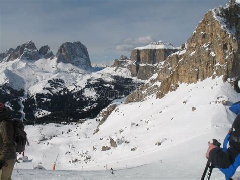 Val Di Fassa Ski Resort Lanscape Stock Image - Image of summit, france ...