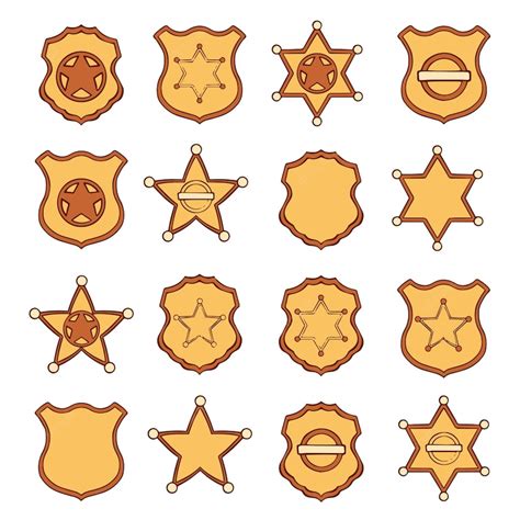 Premium Vector | Texas sheriff star badges old west stars collection ...