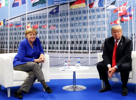 Trump, Merkel Have 'Great Meeting' At NATO Summit With Markedly ...