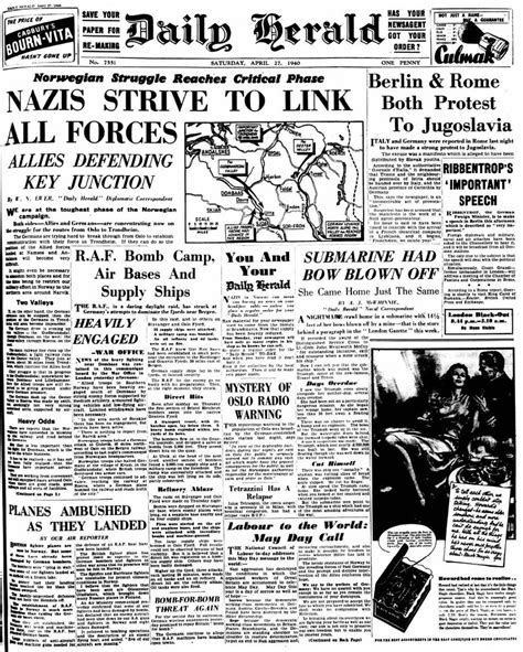 27 April 1940 - Daily Herald - World War 2 - Nazis Strive … | Flickr
