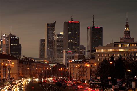 Night Skyline and Cityscape of Warsaw image - Free stock photo - Public Domain photo - CC0 Images