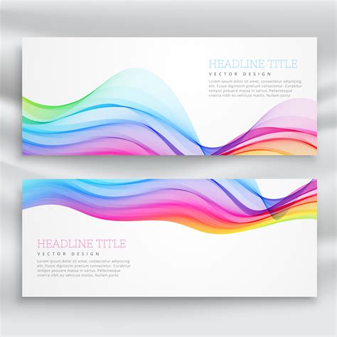 colorful wave banner on white background - Download Free Vector Art, Stock Graphics & Images