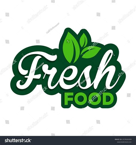 Fresh Food Typography Logo Design Green Stock Vector (Royalty Free ...