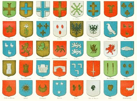 1897 French Coat of Arms Blasons of the nobility Antique