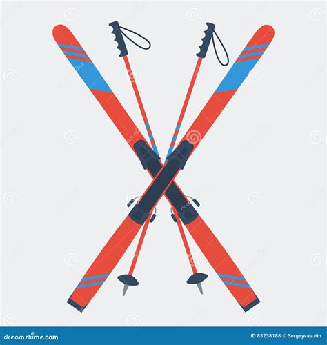 Skis Crossed Symbol Vector Illustration | CartoonDealer.com #106169634