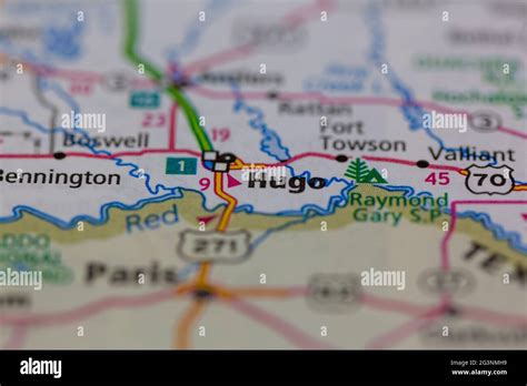 Hugo oklahoma map hi-res stock photography and images - Alamy