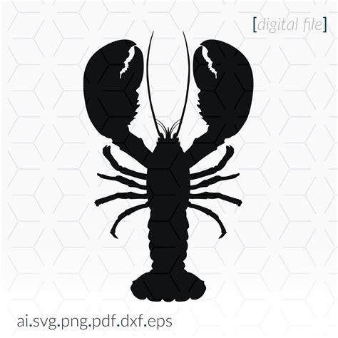 Lobster SVG File for Cutting Machines, Lobster Silhouette, Lobster Clip ...