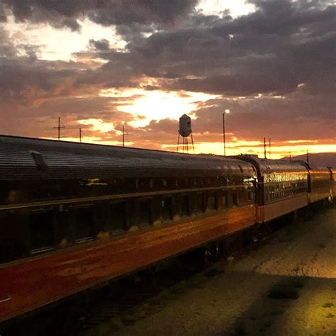 Sunset return to the Alamosa depot for our Wine Train Colorado ride. 🌅 WineTrainColorado ...